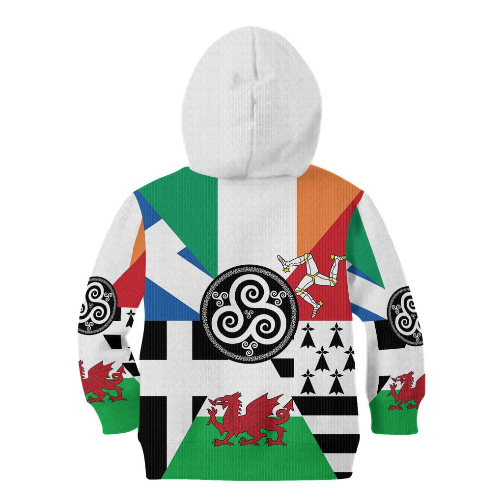 Celtic Nations Flag Kid Hoodie Six Celtic Countries Heritage - Wonder Print Shop