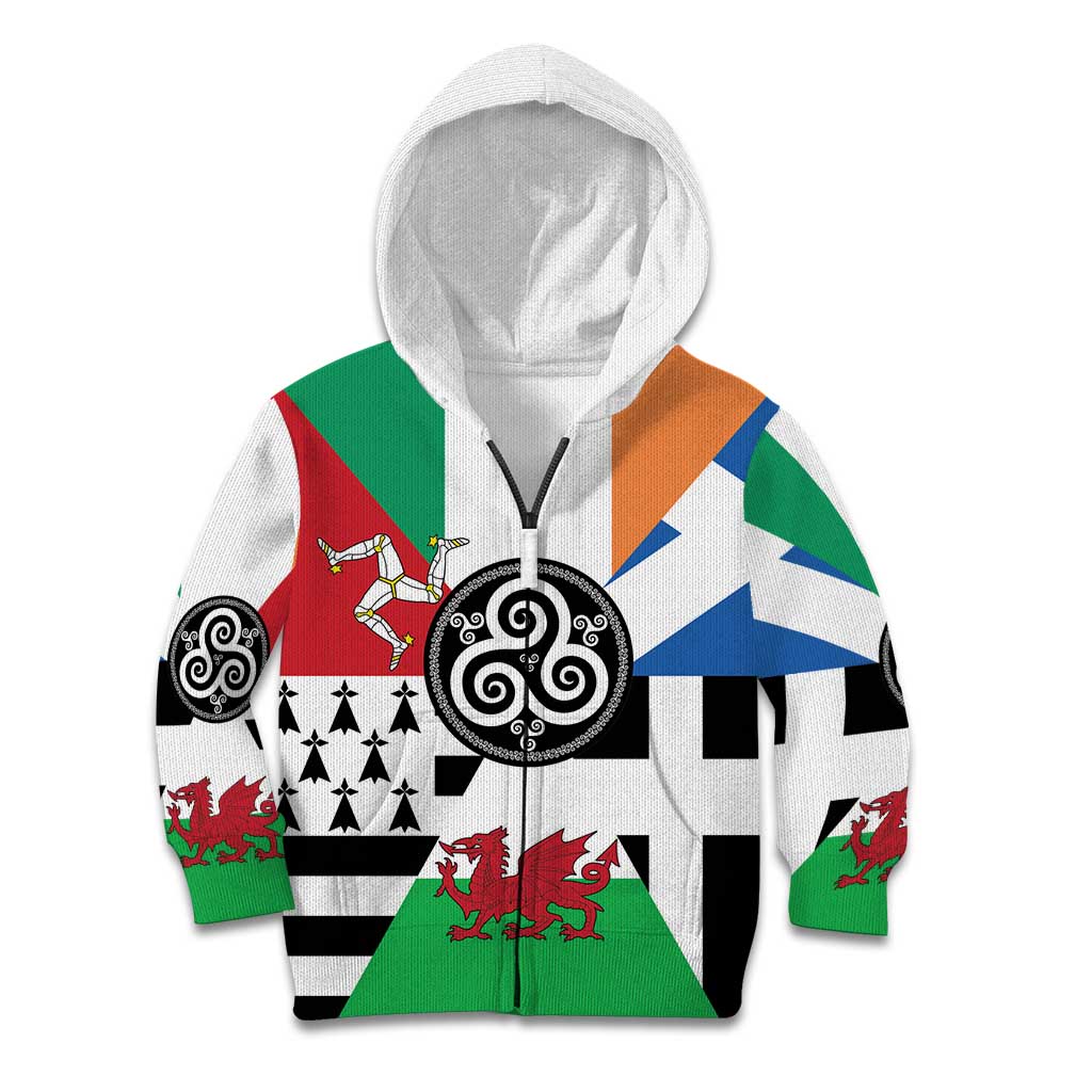 Celtic Nations Flag Kid Hoodie Six Celtic Countries Heritage - Wonder Print Shop