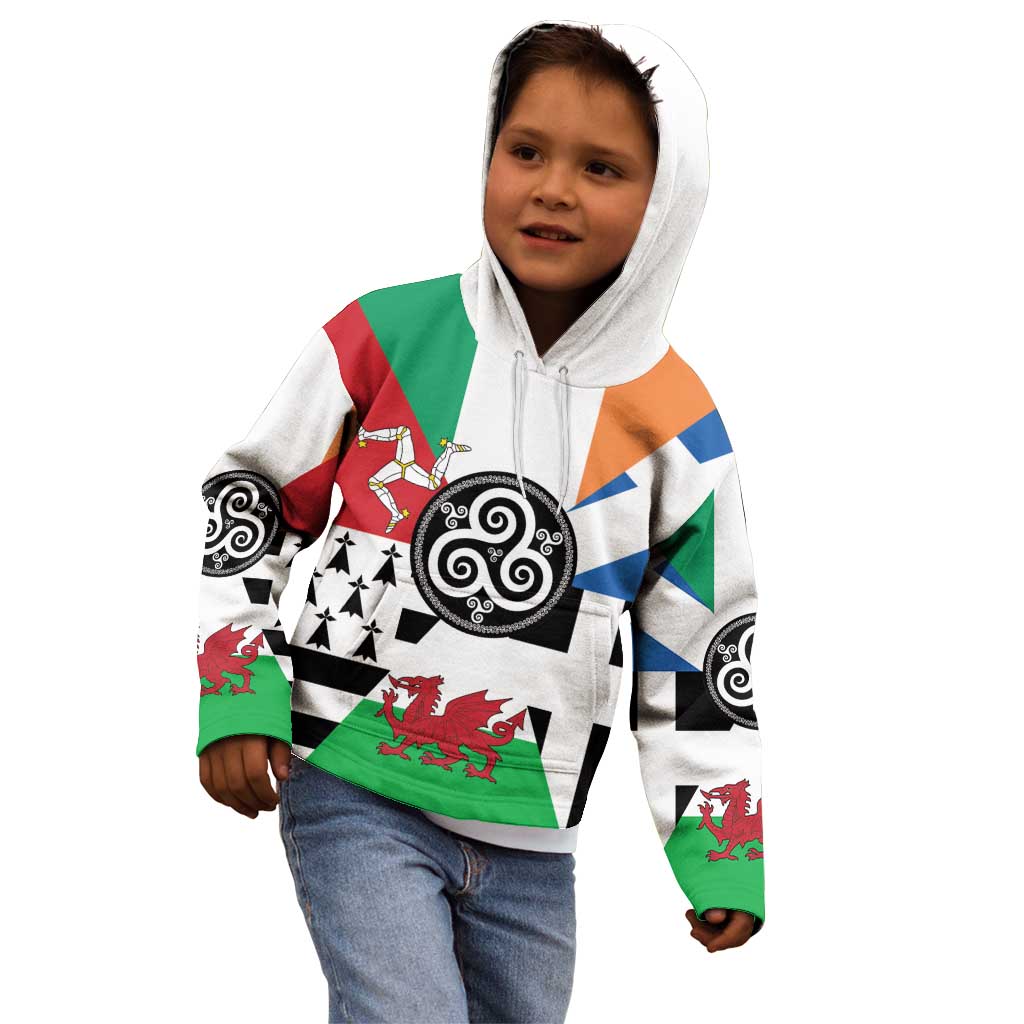 Celtic Nations Flag Kid Hoodie Six Celtic Countries Heritage - Wonder Print Shop