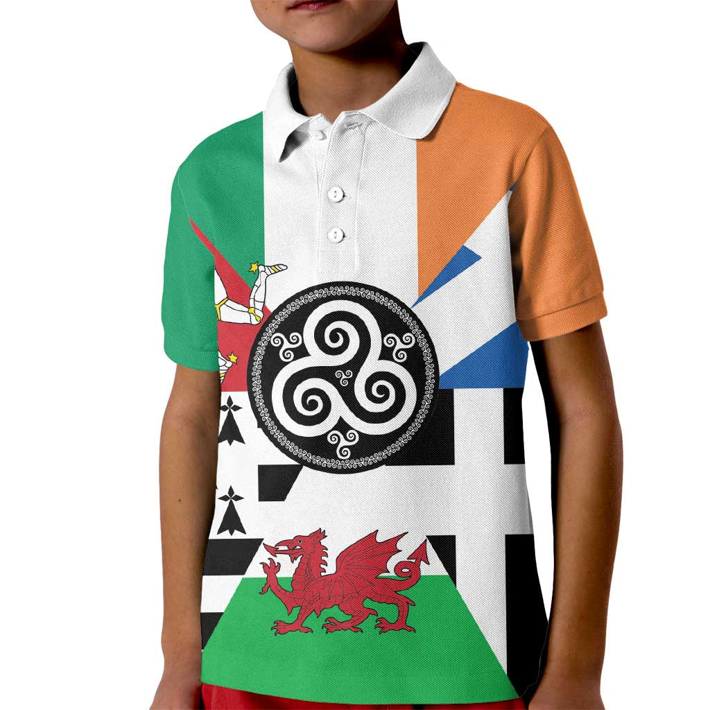 Celtic Nations Flag Kid Polo Shirt Six Celtic Countries Heritage - Wonder Print Shop