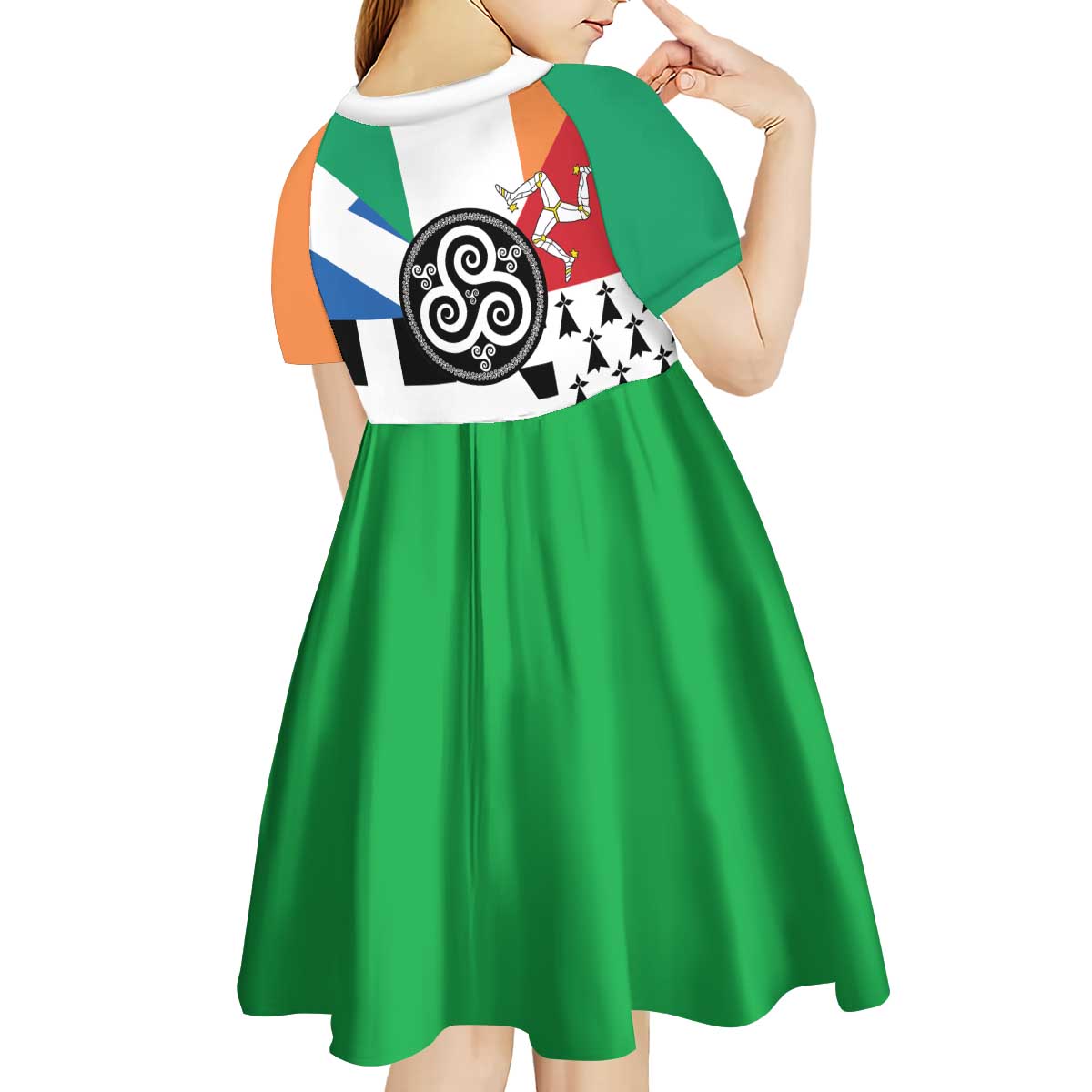 Celtic Nations Flag Kid Short Sleeve Dress Six Celtic Countries Heritage - Wonder Print Shop