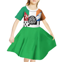 Celtic Nations Flag Kid Short Sleeve Dress Six Celtic Countries Heritage - Wonder Print Shop
