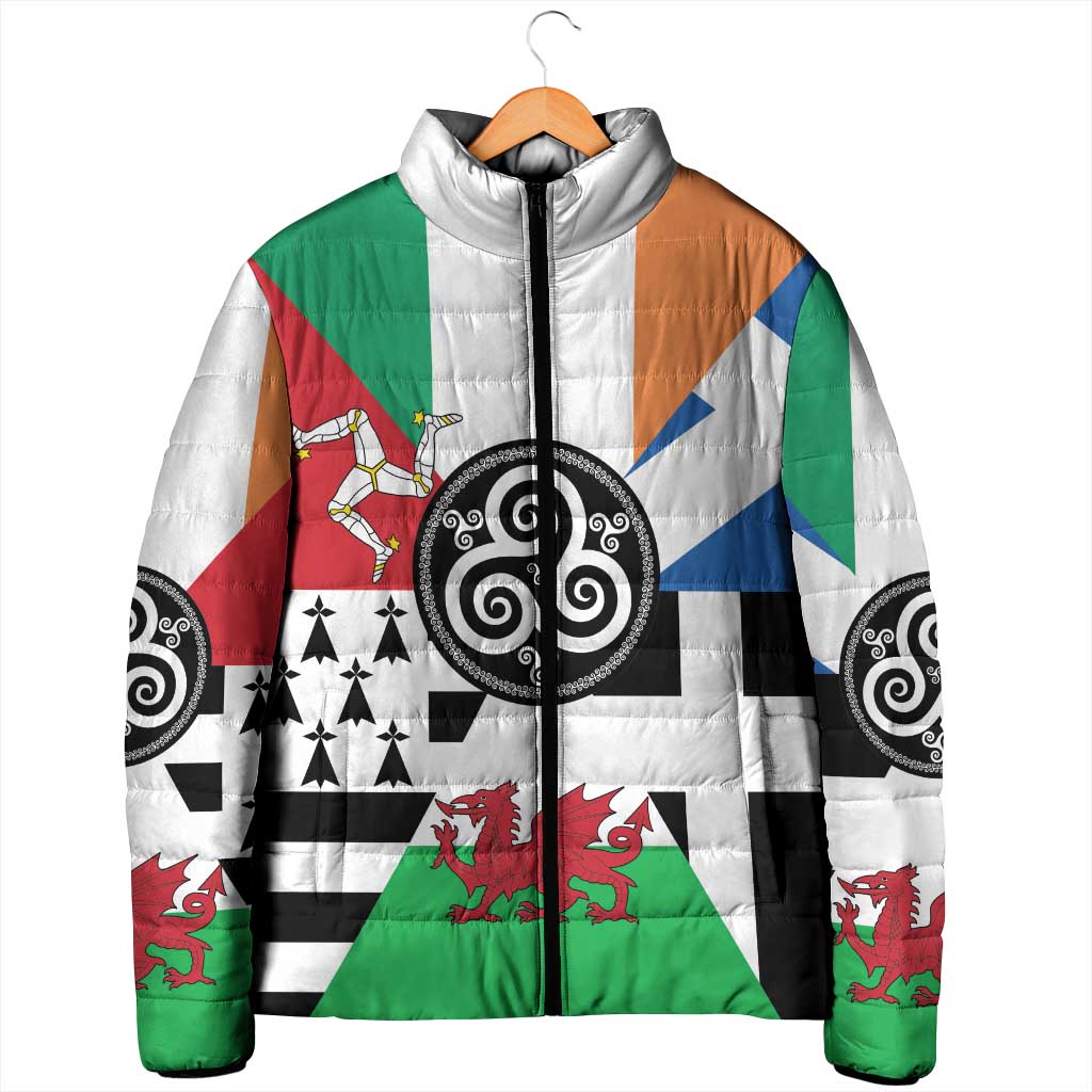 Celtic Nations Flag Padded Jacket Six Celtic Countries Heritage - Wonder Print Shop