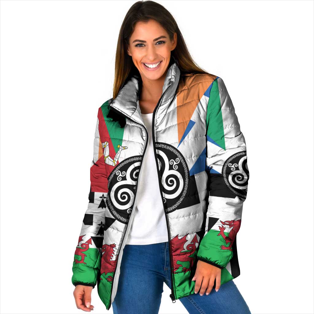 Celtic Nations Flag Padded Jacket Six Celtic Countries Heritage - Wonder Print Shop