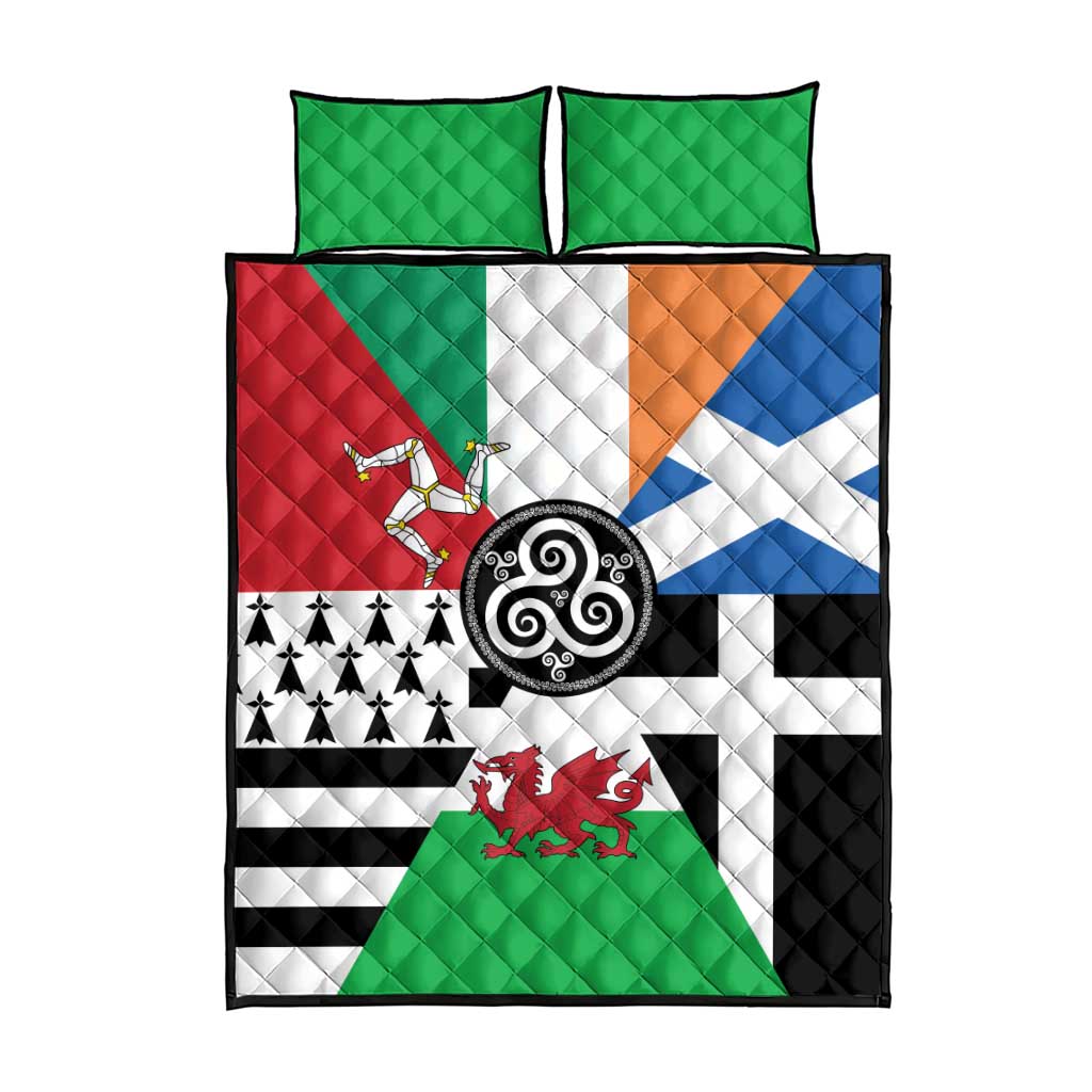 Celtic Nations Flag Quilt Bed Set Six Celtic Countries Heritage - Wonder Print Shop