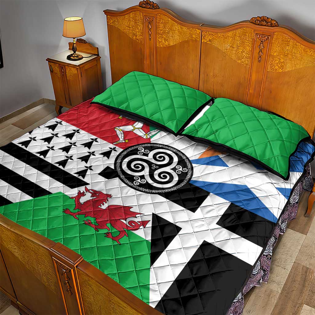 Celtic Nations Flag Quilt Bed Set Six Celtic Countries Heritage - Wonder Print Shop