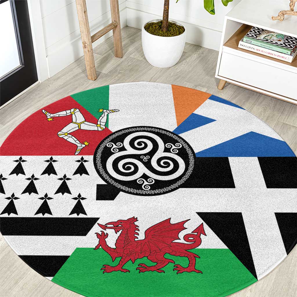 Celtic Nations Flag Round Carpet Six Celtic Countries Heritage - Wonder Print Shop