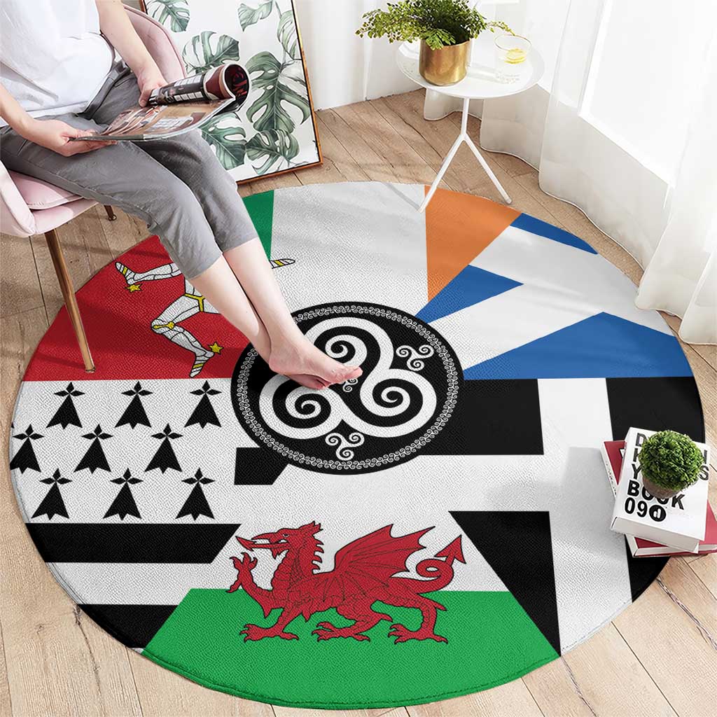 Celtic Nations Flag Round Carpet Six Celtic Countries Heritage - Wonder Print Shop