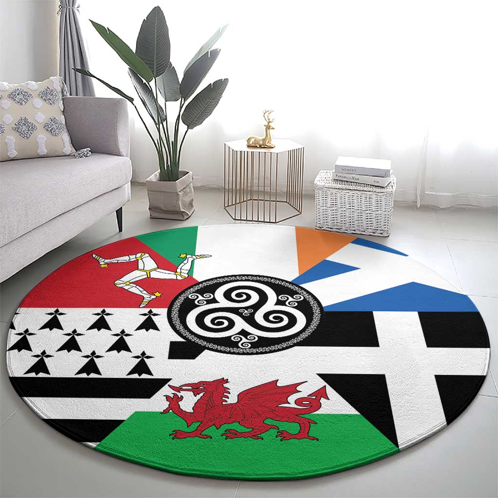 Celtic Nations Flag Round Carpet Six Celtic Countries Heritage - Wonder Print Shop