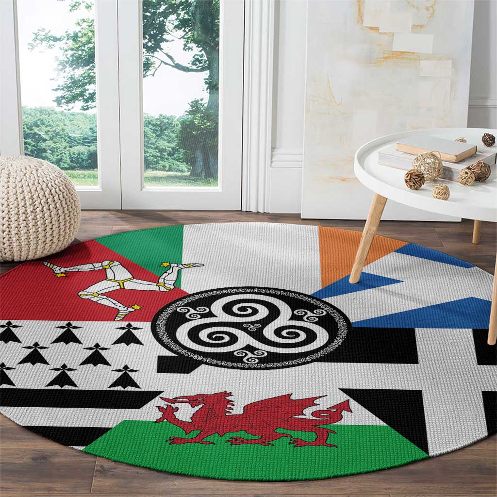 Celtic Nations Flag Round Carpet Six Celtic Countries Heritage - Wonder Print Shop