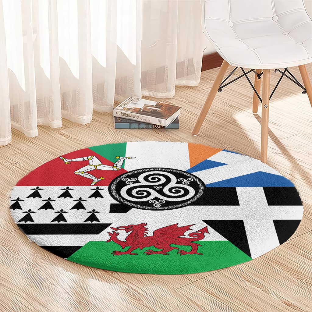 Celtic Nations Flag Round Carpet Six Celtic Countries Heritage - Wonder Print Shop