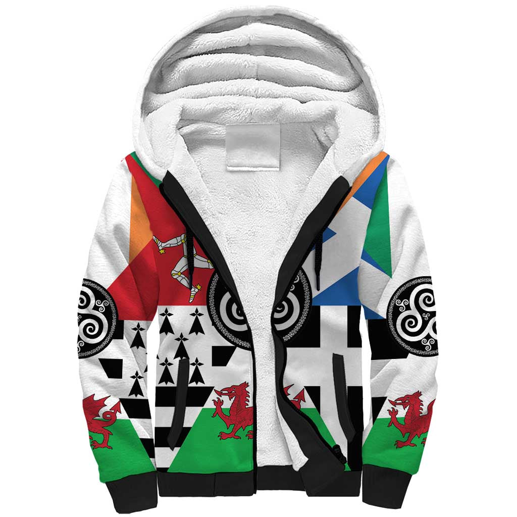 Celtic Nations Flag Sherpa Hoodie Six Celtic Countries Heritage - Wonder Print Shop