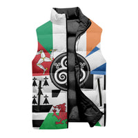 Celtic Nations Flag Sleeveless Puffer Jacket Six Celtic Countries Heritage - Wonder Print Shop