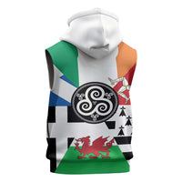 Celtic Nations Flag Sleeveless Zip Hoodie Six Celtic Countries Heritage - Wonder Print Shop