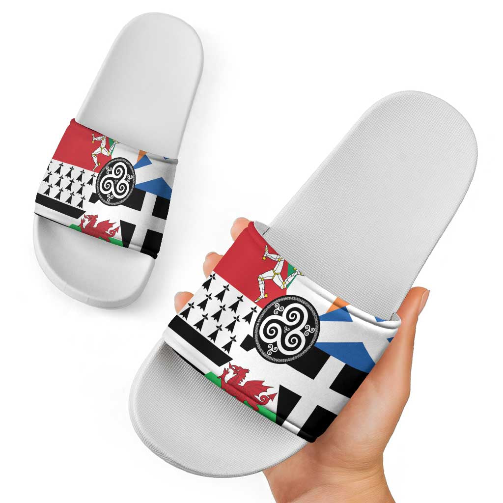 Celtic Nations Flag Slide Sandals Six Celtic Countries Heritage - Wonder Print Shop
