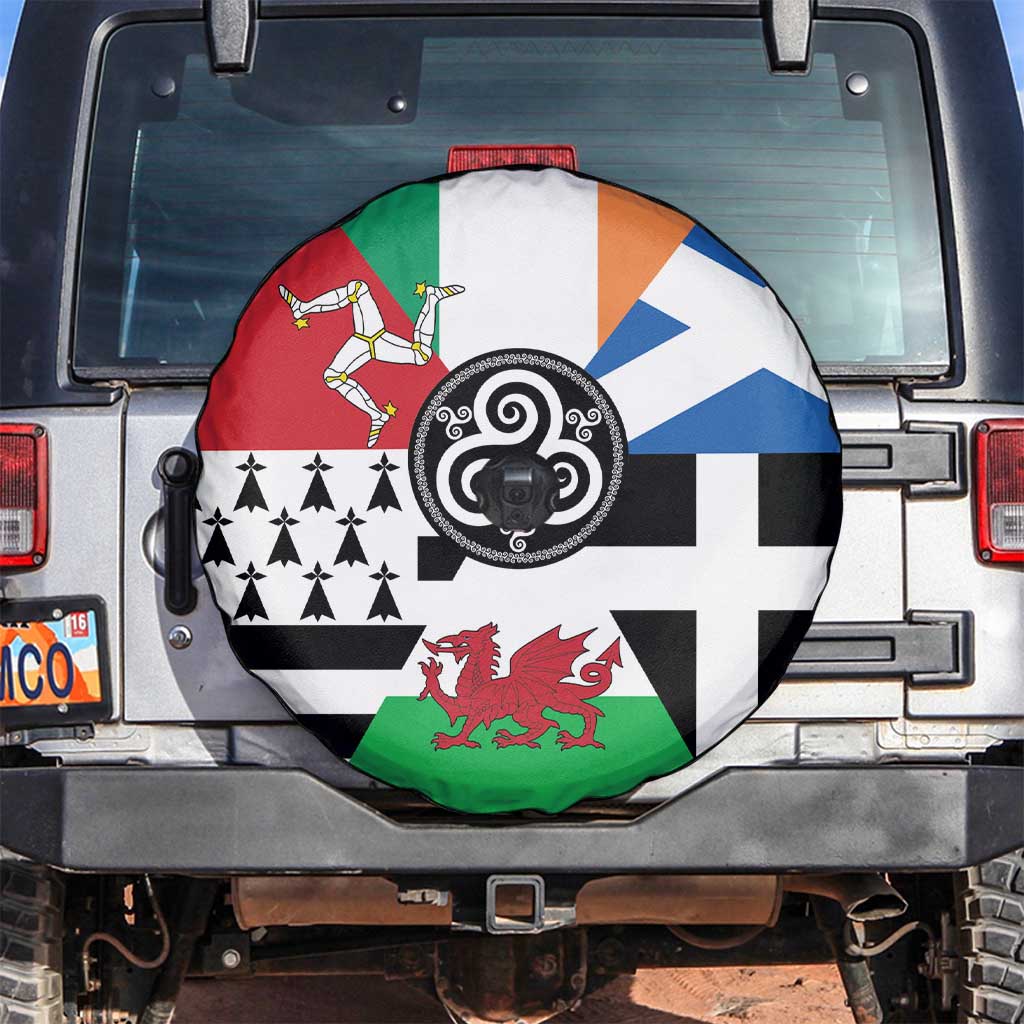 Celtic Nations Flag Spare Tire Cover Six Celtic Countries Heritage - Wonder Print Shop