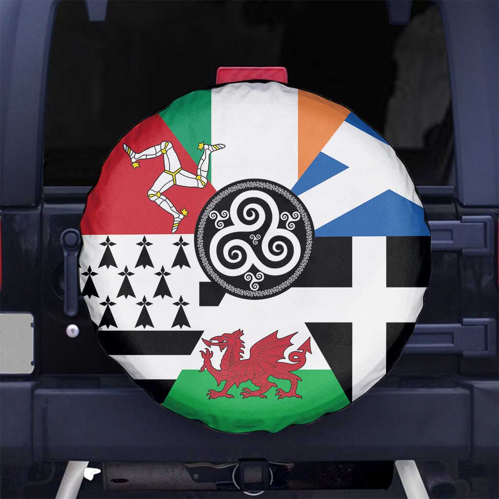 Celtic Nations Flag Spare Tire Cover Six Celtic Countries Heritage - Wonder Print Shop