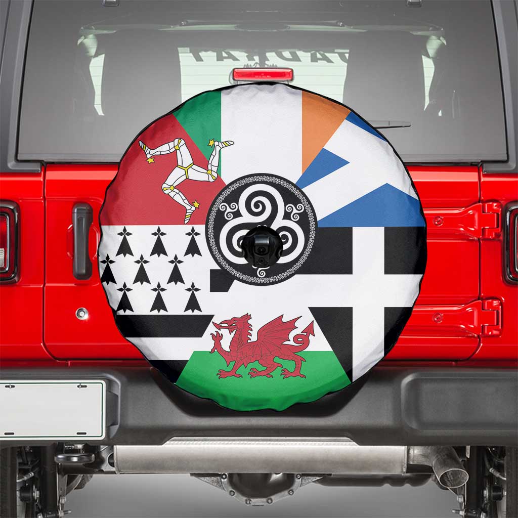 Celtic Nations Flag Spare Tire Cover Six Celtic Countries Heritage - Wonder Print Shop
