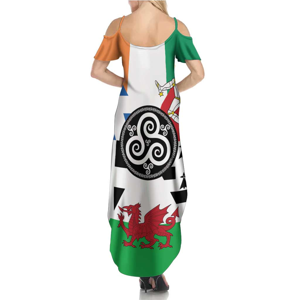 Celtic Nations Flag Summer Maxi Dress Six Celtic Countries Heritage - Wonder Print Shop