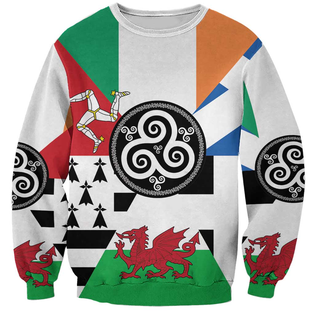 Celtic Nations Flag Sweatshirt Six Celtic Countries Heritage - Wonder Print Shop