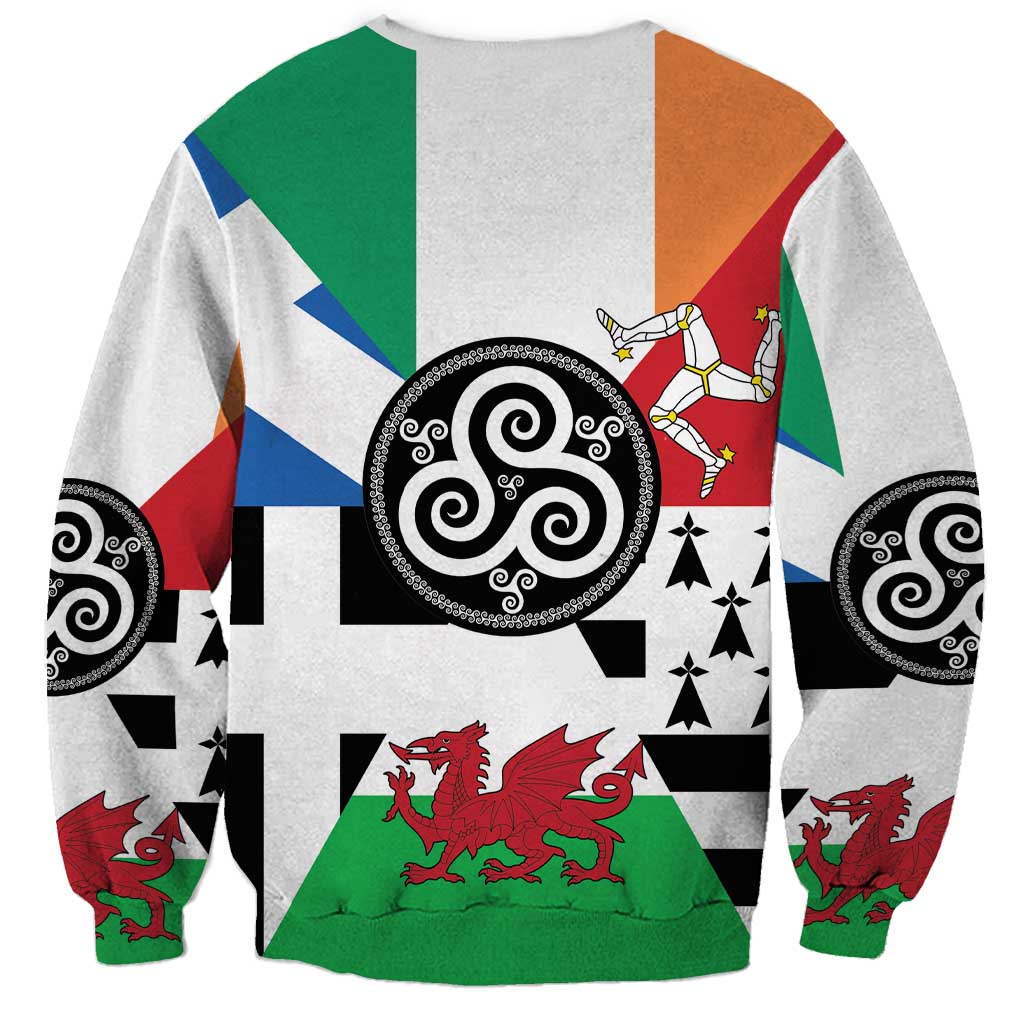 Celtic Nations Flag Sweatshirt Six Celtic Countries Heritage - Wonder Print Shop