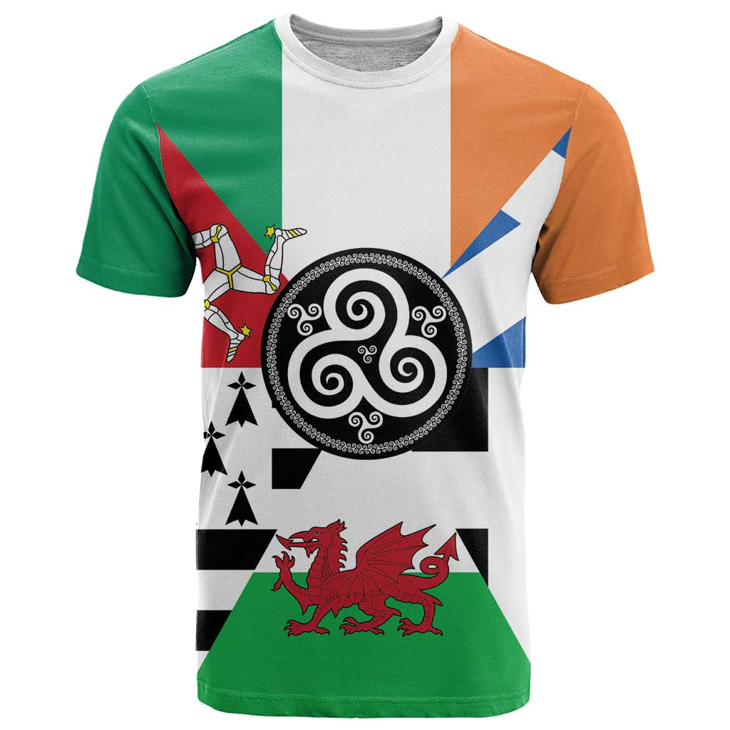 Celtic Nations Flag T Shirt Six Celtic Countries Heritage - Wonder Print Shop