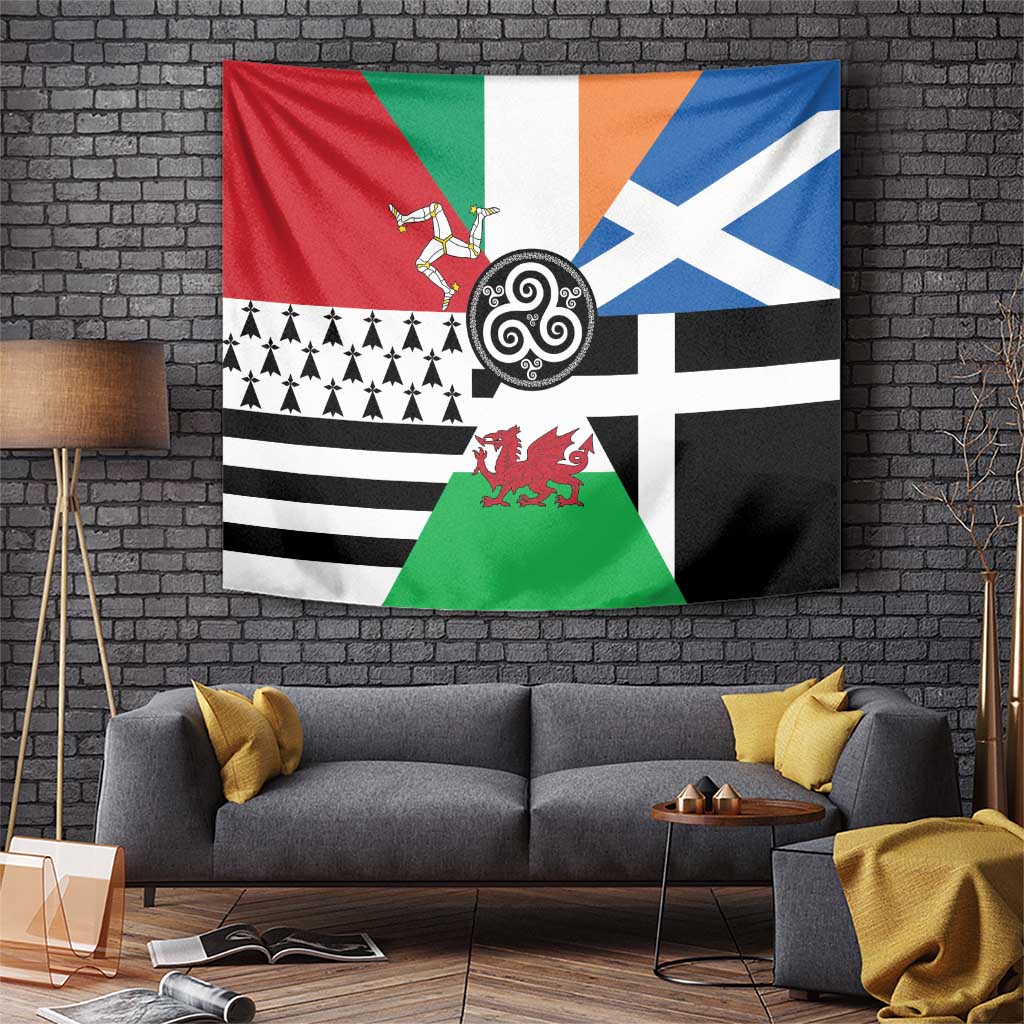 Celtic Nations Flag Tapestry Six Celtic Countries Heritage - Wonder Print Shop