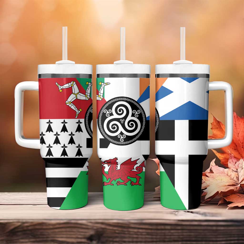 Celtic Nations Flag Tumbler With Handle Six Celtic Countries Heritage - Wonder Print Shop