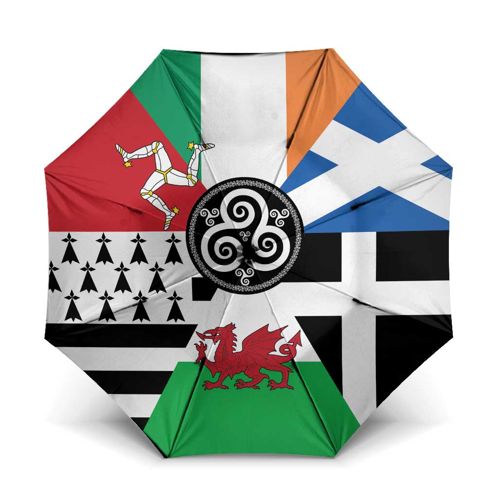 Celtic Nations Flag Umbrella Six Celtic Countries Heritage - Wonder Print Shop