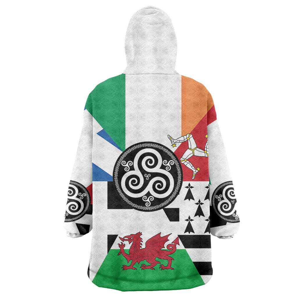 Celtic Nations Flag Wearable Blanket Hoodie Six Celtic Countries Heritage - Wonder Print Shop