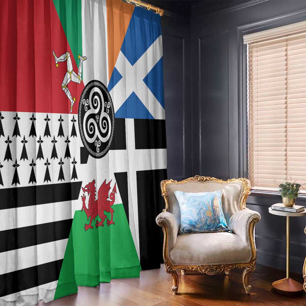 Celtic Nations Flag Window Curtain Six Celtic Countries Heritage - Wonder Print Shop