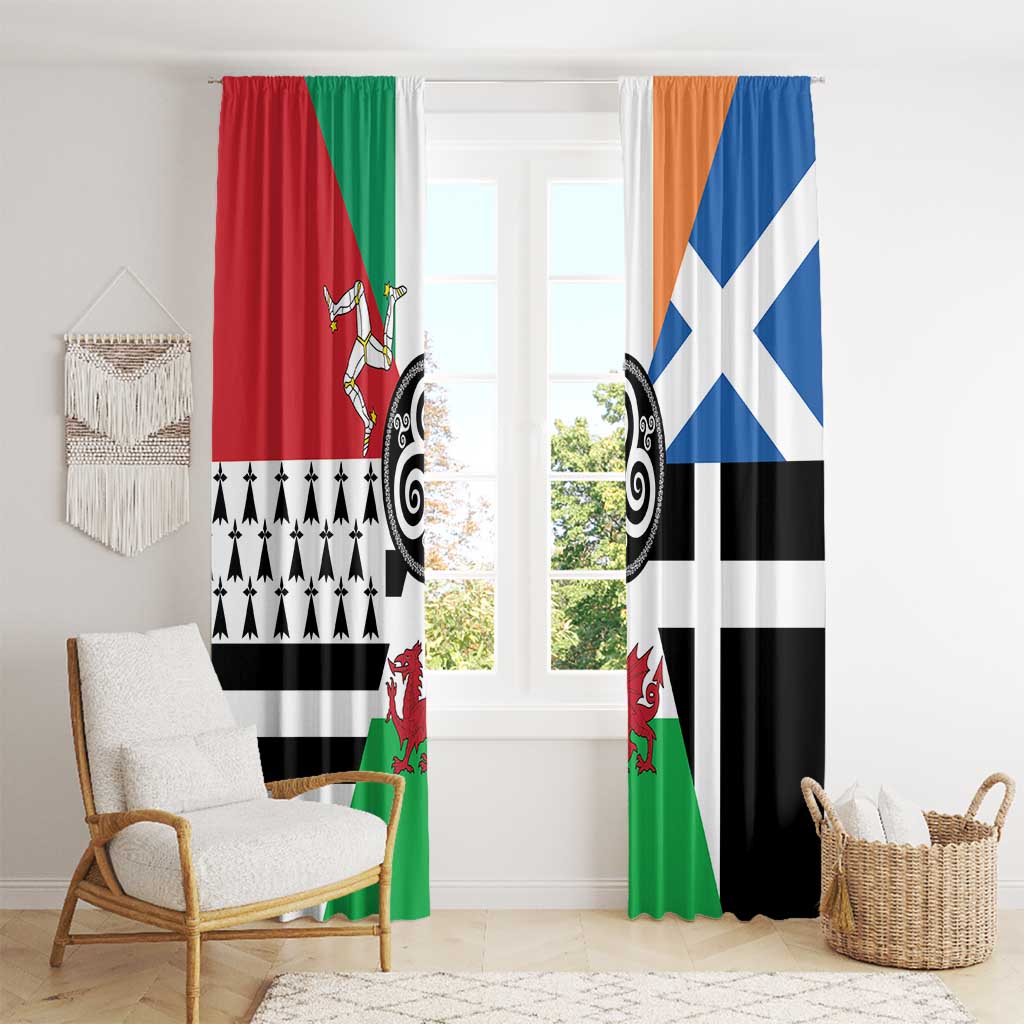 Celtic Nations Flag Window Curtain Six Celtic Countries Heritage - Wonder Print Shop