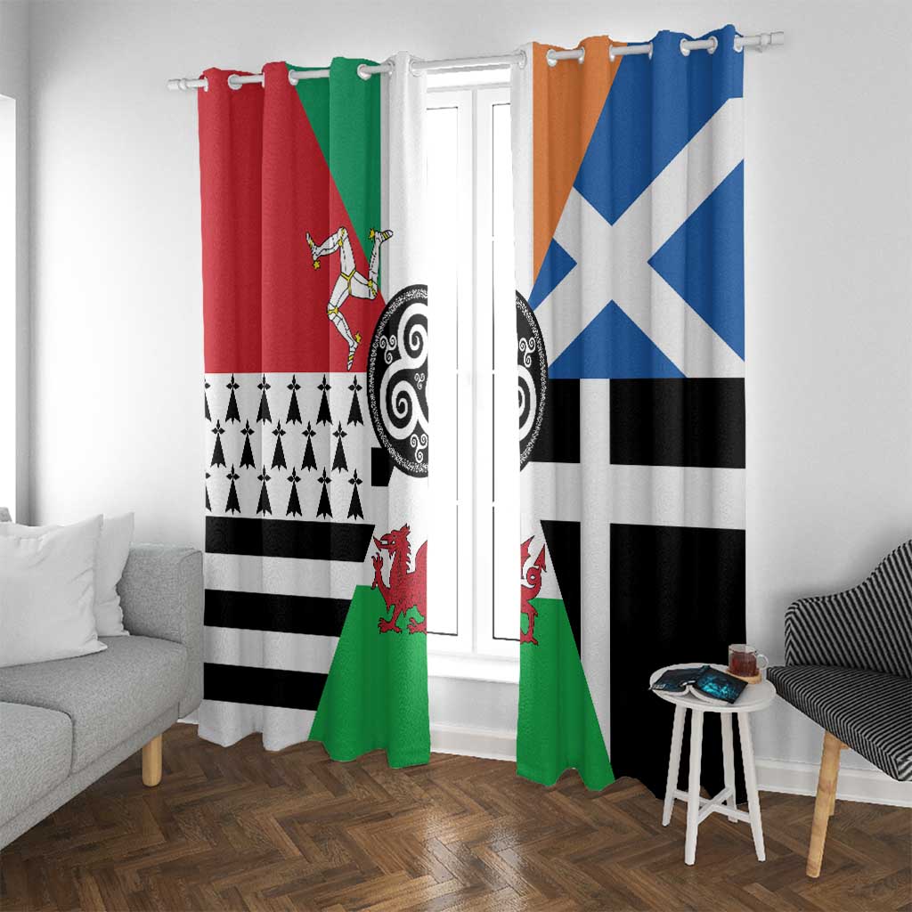 Celtic Nations Flag Window Curtain Six Celtic Countries Heritage - Wonder Print Shop