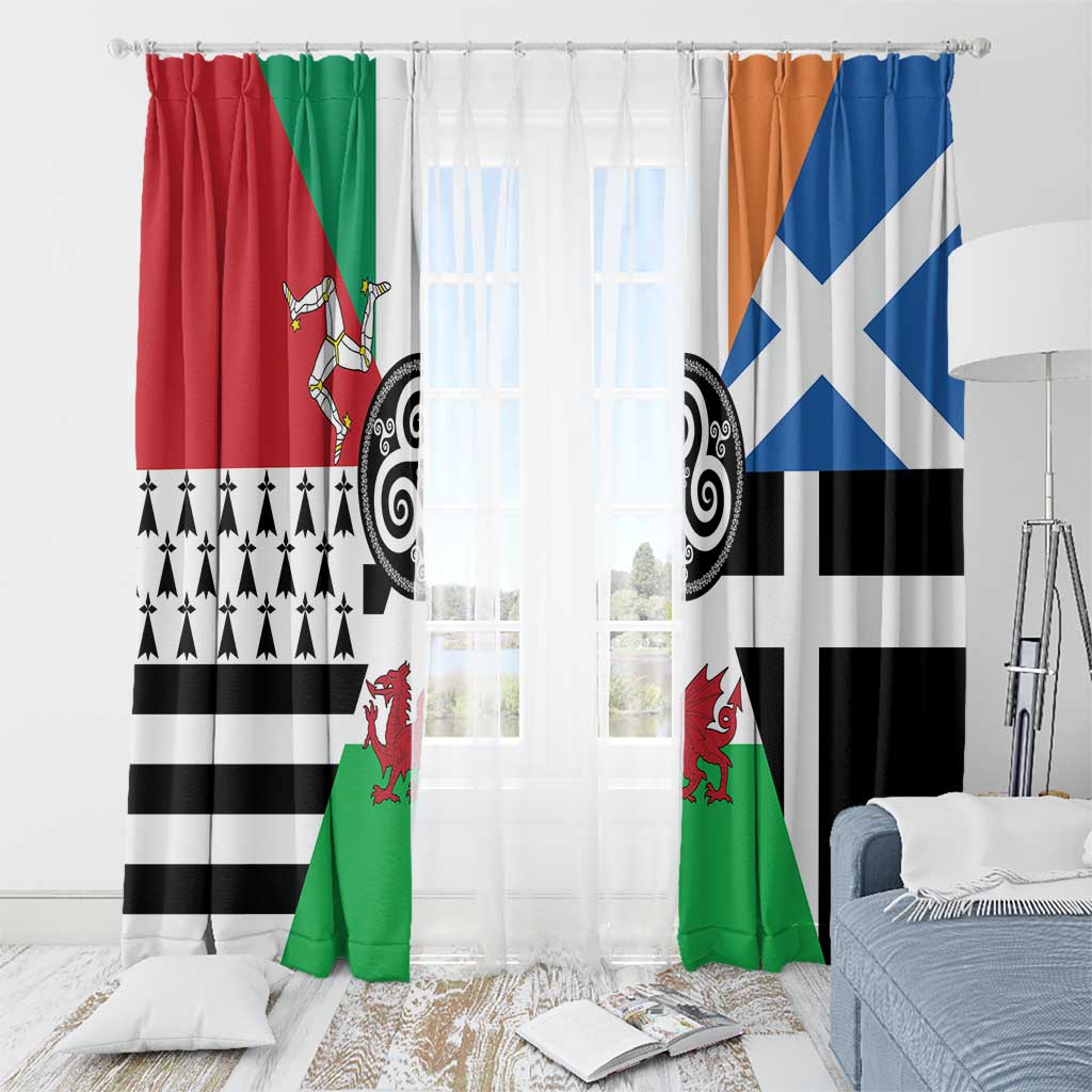 Celtic Nations Flag Window Curtain Six Celtic Countries Heritage - Wonder Print Shop