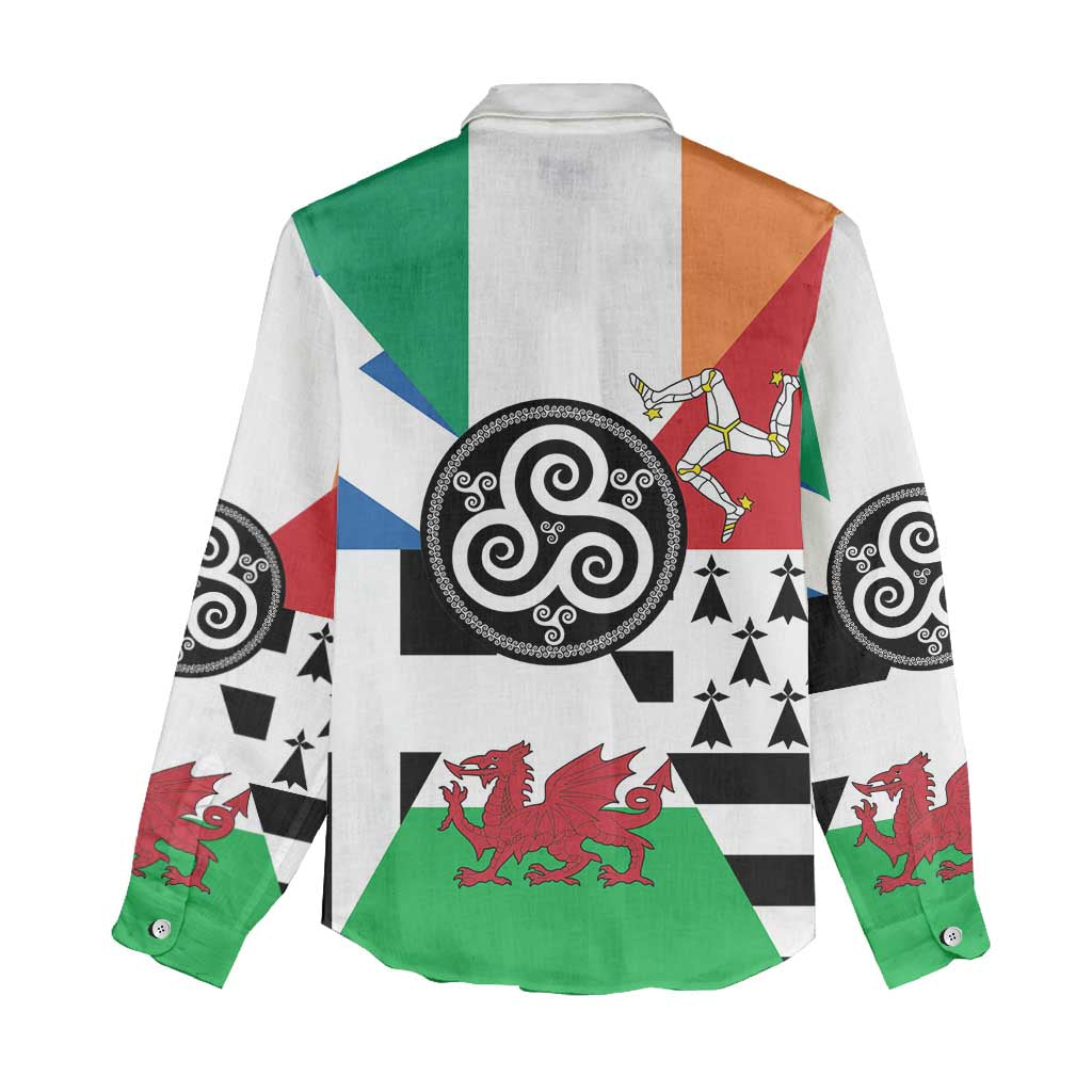 Celtic Nations Flag Women Casual Shirt Six Celtic Countries Heritage - Wonder Print Shop