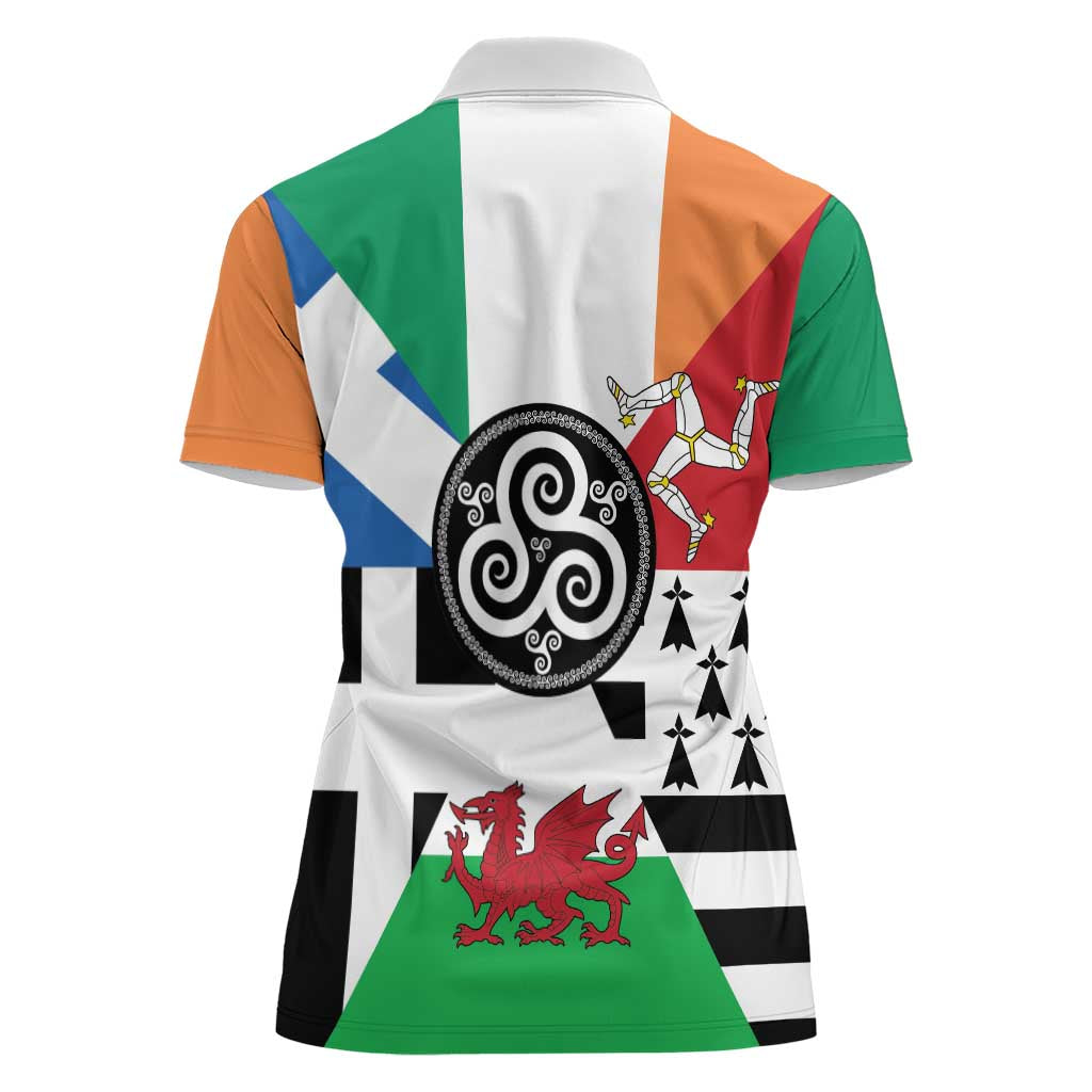 Celtic Nations Flag Women Polo Shirt Six Celtic Countries Heritage - Wonder Print Shop