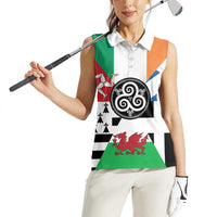 Celtic Nations Flag Women Sleeveless Polo Shirt Six Celtic Countries Heritage - Wonder Print Shop