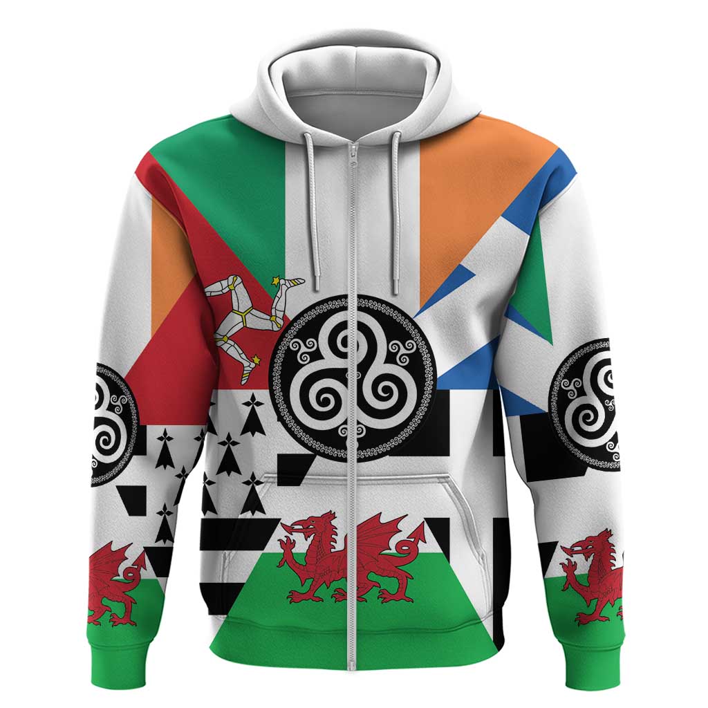 Celtic Nations Flag Zip Hoodie Six Celtic Countries Heritage - Wonder Print Shop
