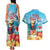 Saint Lucia Christmas Couples Matching Tank Maxi Dress and Hawaiian Shirt Tropical Parrot With Rum Punch Cocktail - Wonder Print Shop