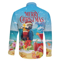 Saint Lucia Christmas Family Matching Off The Shoulder Long Sleeve Dress and Hawaiian Shirt Tropical Parrot With Rum Punch Cocktail - Wonder Print Shop