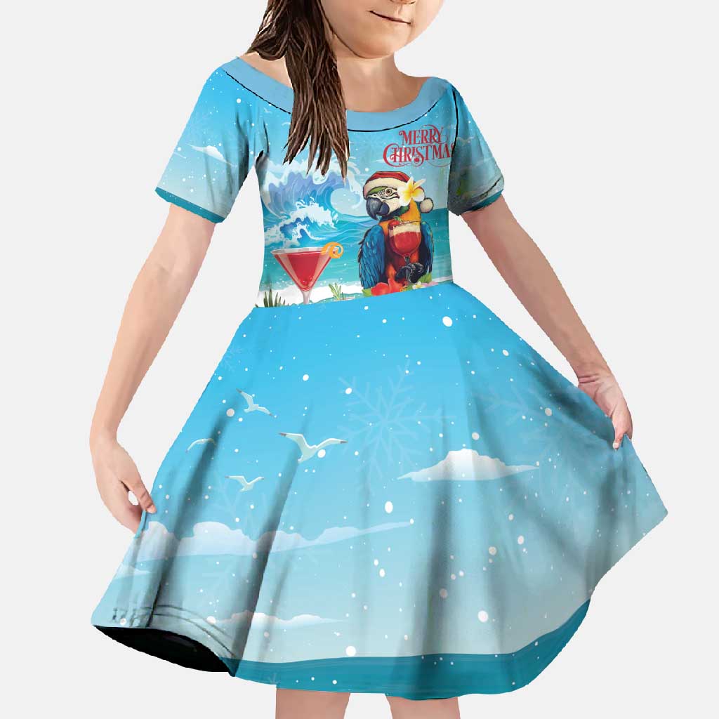 Saint Lucia Christmas Family Matching Tank Maxi Dress and Hawaiian Shirt Tropical Parrot With Rum Punch Cocktail - Wonder Print Shop