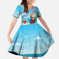 Saint Lucia Christmas Family Matching Tank Maxi Dress and Hawaiian Shirt Tropical Parrot With Rum Punch Cocktail - Wonder Print Shop