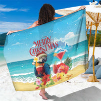 Saint Lucia Christmas Sarong Tropical Parrot With Rum Punch Cocktail - Wonder Print Shop