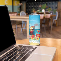 Saint Lucia Christmas Skinny Tumbler Tropical Parrot With Rum Punch Cocktail - Wonder Print Shop