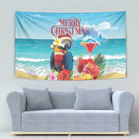 Saint Lucia Christmas Tapestry Tropical Parrot With Rum Punch Cocktail - Wonder Print Shop
