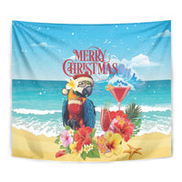 Saint Lucia Christmas Tapestry Tropical Parrot With Rum Punch Cocktail - Wonder Print Shop