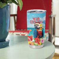 Saint Lucia Christmas Tumbler Cup Tropical Parrot With Rum Punch Cocktail - Wonder Print Shop