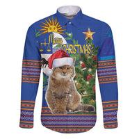 Uruguay Christmas Family Matching Puletasi and Hawaiian Shirt Pampas Cat With Folk Pattern - Wonder Print Shop