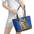 Uruguay Christmas Leather Tote Bag Pampas Cat With Folk Pattern - Wonder Print Shop