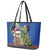 Uruguay Christmas Leather Tote Bag Pampas Cat With Folk Pattern - Wonder Print Shop